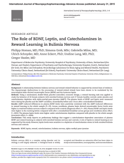 The Role of BDNF, Leptin, and Catecholamines in Reward Learning