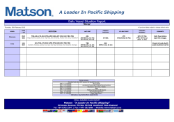 MATSON Daily Sitrep