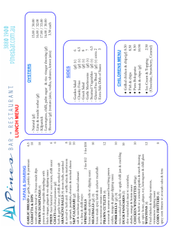 L U N C H M E N U - Pines Bar + Restaurant