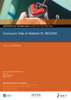 Curriculum Vit&aelig; of Abdellah EL MOUDNI