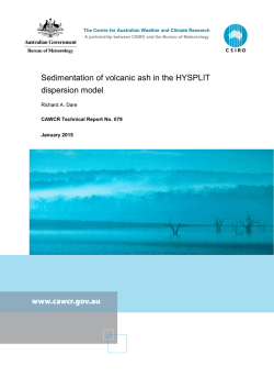 Sedimentation of volcanic ash in the HYSPLIT dispersion model