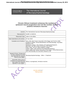 Chronic lithium treatment enhances the number of quiescent neural