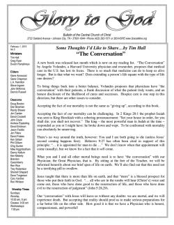 Bulletin - Central Church of Christ