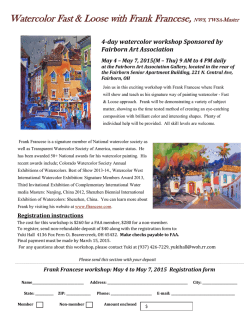 Frank Francese workshop registration form pdf