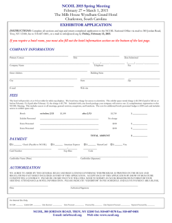 Exhibit Information - National Conference of Insurance Legislators