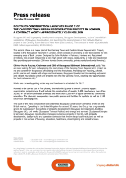 Press release - Bouygues Construction
