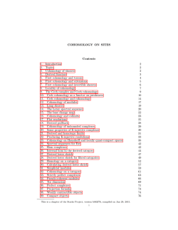 COHOMOLOGY ON SITES Contents 1. Introduction