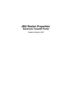 Download JBG Reston Properties Electronic Tenant&reg; Portal PDF