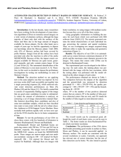 AUTOMATED CRATER DETECTION IN IMPACT BASINS ON