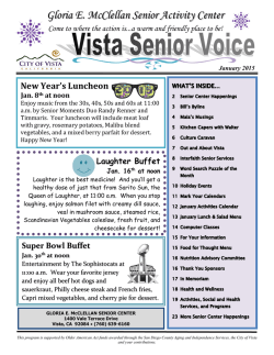 January 2015 - City of Vista