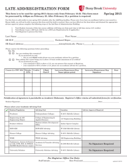 Late add/RegistRation FoRm