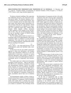 High-Temperature Thermodynamic Properties of CAI Minerals