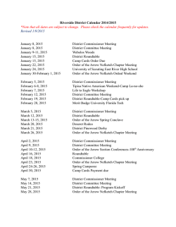 Riverside District Calendar 2014/2015 *Note that all dates are