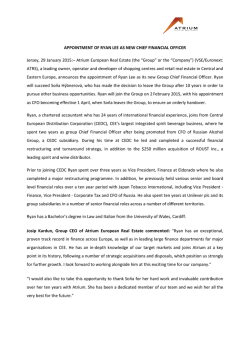 Ryan Lee - Atrium European Real Estate