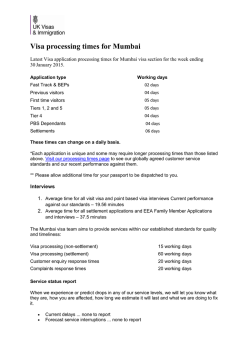 Visa processing times for Mumbai