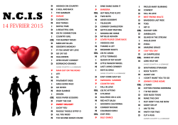 PLAYLIST BAL DU 14 FEVRIER 2015