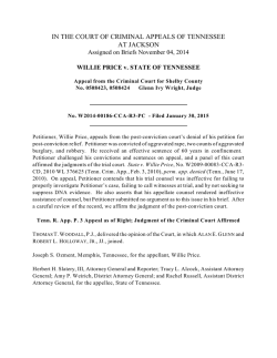 Willie Price v. State of Tennessee
