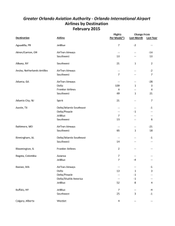 New Airlines by Destination - Orlando International Airport