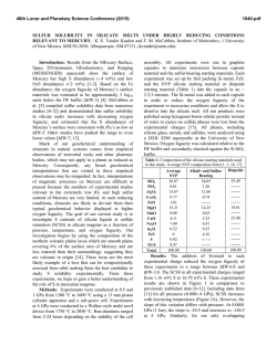 Sulfur Solubility in Silicate Melts Under Highly - USRA