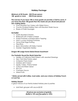 Holiday Menus - Dragon Hill Lodge