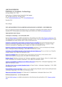 December 2014 - Archaeopress