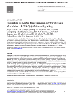 Fluoxetine Regulates Neurogenesis In Vitro Through Modulation of