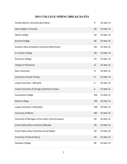 College Spring Break Schedule