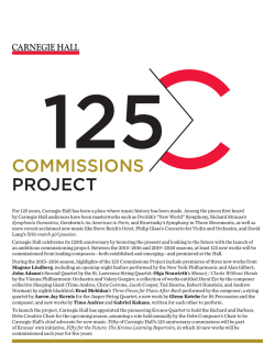 125th Anniversary Commissions Project