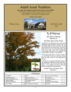 February 2015 - Congregation Adath Israel