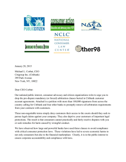 January 28, 2015 Michael L. Corbat, CEO Citigroup