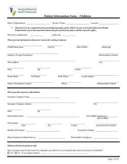 Patient Information Form - Children
