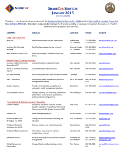 SHARECOR SERVICES JANUARY 2015