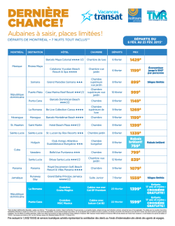 Vacances Transat - Derni&egrave;re Chance
