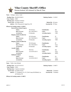 Persons Booked - Not Released