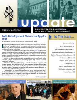 Fall 2014 - Association of Catholic Colleges and Universities
