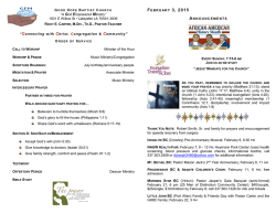 &ldquo;A God Empowered Ministry&rdquo; 1501 E Willow St &bull; Lafayette LA 70501