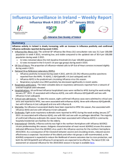 Influenza Surveillance in Ireland &ndash; Weekly Report