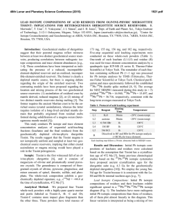 lead isotope compositions of acid residues from - USRA