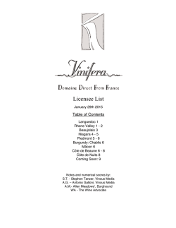 Licencee Price List - Vinifera Wine Services