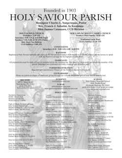 HOLY SAVIOUR PARISH - John Patrick Publishing Company