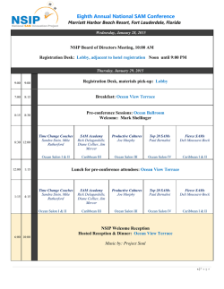 Conference Agenda - National SAM Innovation Project