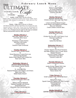February Lunch Menu