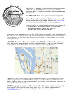 Registration Information - Mississippi River Research Consortium