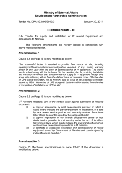 CORRIGENDUM - III - The Ministry of External Affairs