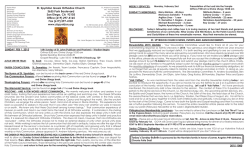 Sunday Weekly Bulletin - St. Spyridon Greek Orthodox Church