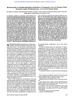 Relationship of Antiphospholipid Antibodies to Pregnancy