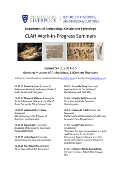 Work-in-Progress Seminar Series Programme, 2014-15
