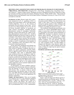 Identification and Detection Limits of Perchlorate