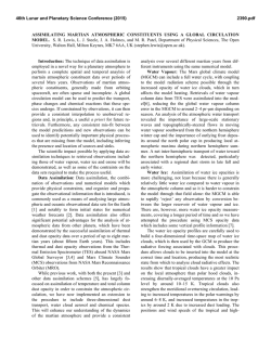 ASSIMILATING MARTIAN ATMOSPHERIC CONSTITUENTS USING