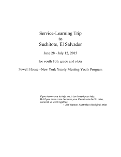 Service-Learning Trip to Suchitoto, El Salvador